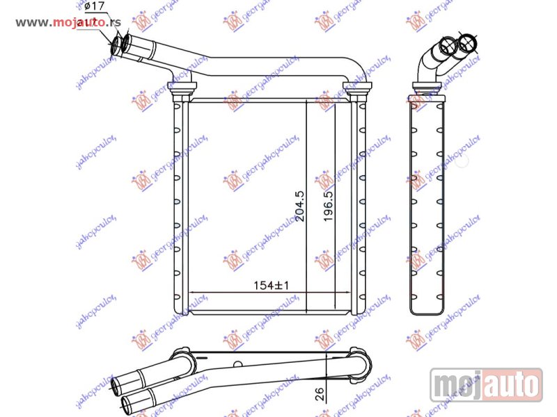 Glavna slika -  GREJAC KABINE (BR) (154x197x26) Toyota rav 4 12-16 -dostupno - MojAuto