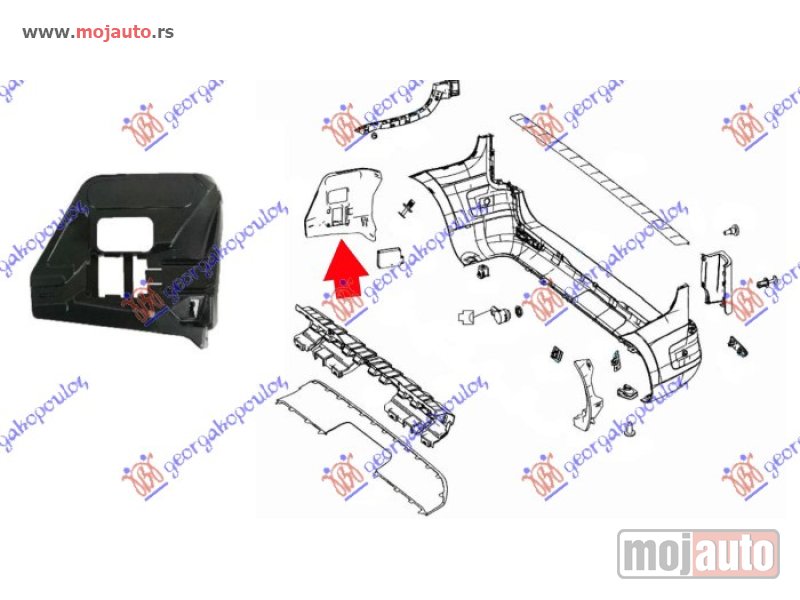 Glavna slika -  NOSAC ZADNJEG BRANIKA (NOSAC SENZORA MRTVOG UGLA) Levo Mercedes eqv (447) 20- -dostupno - MojAuto