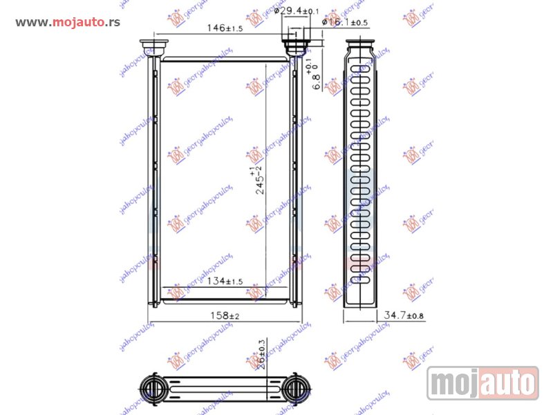 Glavna slika -  GREJAC KABINE (BR) (135x245x26) Mercedes glc (x253/c253) suv/coupe 20-23 -dostupno - MojAuto