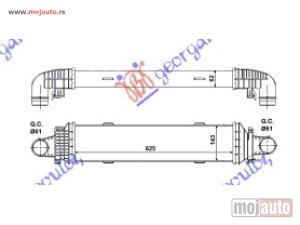 NOVI: delovi  HLADNJAK INTERKULERA 2.1/3.0 CDi (62.5x143x62 Mercedes cls (w218) coupe 10-14 -dostupno