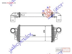 NOVI: delovi  HLADNJAK INTERKULERA 4.0 (420-450 CDi) DIZEL (550x280x64) Mercedes gl (x164) 06-12 -nedostupno