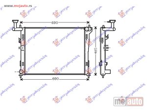 NOVI: delovi  HLADNJAK MOTORA 1.4/1.6/2.0 BENZIN (MAN) (600x440x16) Kia ceed 5d 10-13 -dostupno