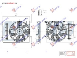 NOVI: delovi  VENTILATOR KOMPLET (BENZIN) (460mm) (3 PIN) Kia sportage 10-14 -dostupno