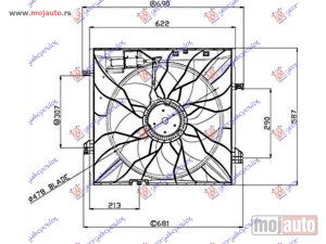 NOVI: delovi  VENTILATOR KOMPLET (BENZIN/DIZEL) (485mm) (4 PIN) (600W) Mercedes gl (x166) 12-15 -dostupno