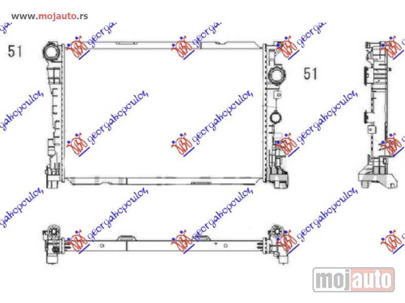 Glavna slika -  HLADNJAK MOTORA 6.2 AMG BENZIN (MAN/AUTO) (640x430) Mercedes e class (w212) 13-16 -dostupno - MojAuto