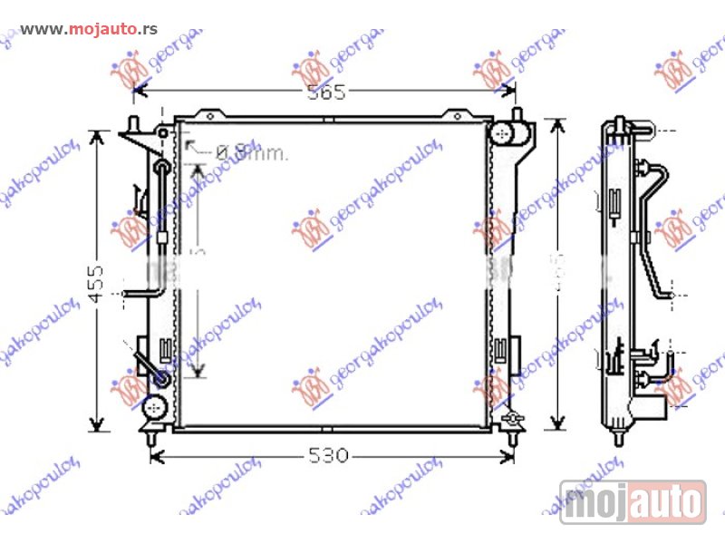 Glavna slika -  HLADNJAK MOTORA 1.6 CRDi DIZEL (AUTO) (450x450x26) Kia ceed 3d 10-13 -dostupno - MojAuto