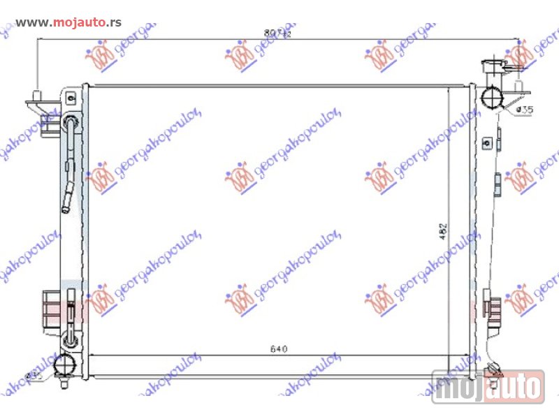 Glavna slika -  HLADNJAK MOTORA 2.0/2.4 BENZIN (AUTO) (640x480x16) (KOREJA) Kia sportage 10-14 -dostupno - MojAuto