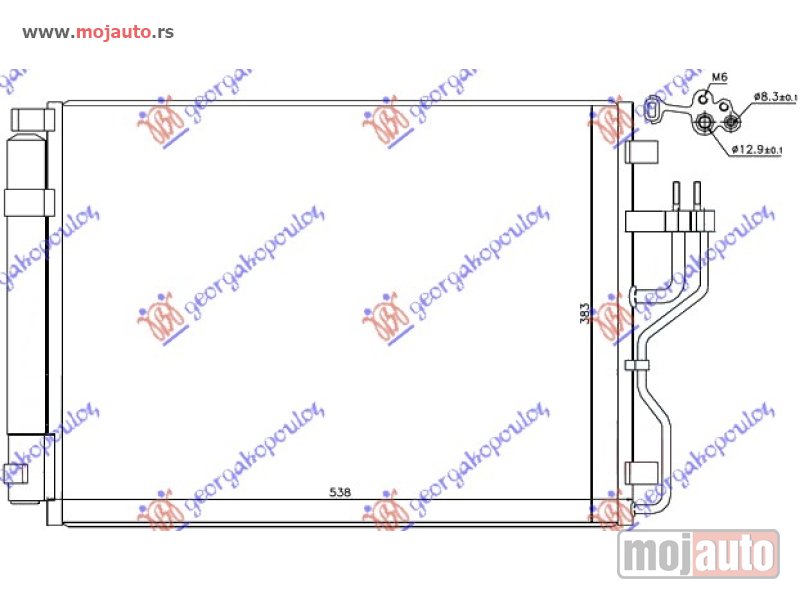 Glavna slika -  HLADNJAK KLIME ZA SVE MODELE DIZEL (535x380x16) (CESKA) Kia sportage 14-15 -dostupno - MojAuto