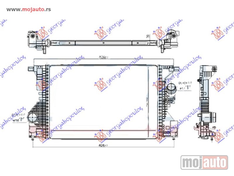 Glavna slika -  HLADNJAK INTERKULERA 1.3 BENZIN/HIBRID (634x427x30) (NISSENS) Mercedes gla (247) 20- -dostupno - MojAuto