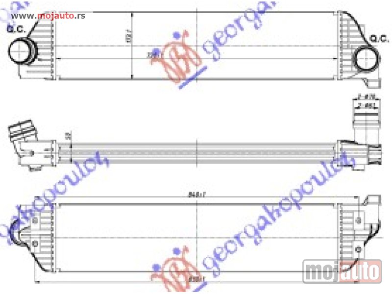 Glavna slika -  HLADNJAK INTERKULERA 2.3 CDTi (730x173x50) Nissan nv 400 11- -dostupno - MojAuto