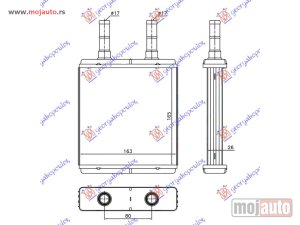 NOVI: delovi  GREJAC KABINE (B) (+/-AC) (165x163) Hyundai getz 06-10 -dostupno