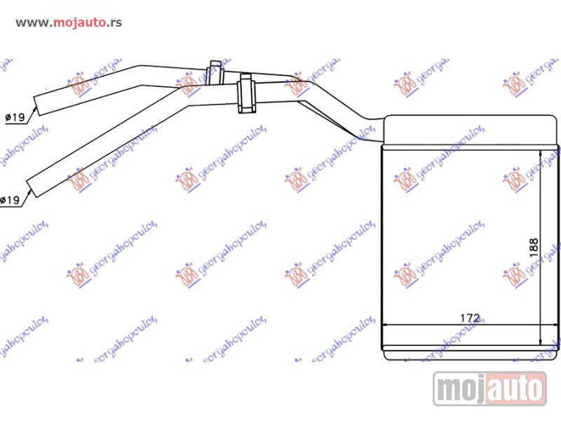 Glavna slika -  GREJAC KABINE (BR) (188x172x32) Ford focus 04-08 -dostupno - MojAuto