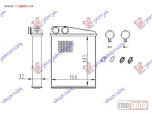 NOVI: delovi  GREJAC KABINE (B) (+/-AC) (183x160) Mercedes a class (w169) 04-12 -dostupno