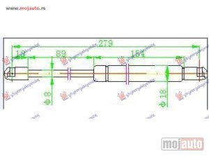 NOVI: delovi  AMORTIZER GEPEK VRATA (SEDAN) (280L-510N) Ford focus 08-11 -dostupno