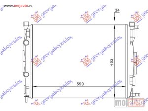 Glavna slika -  HLADNJAK MOTORA 1.6/2.0/1.5/1.9D (MAN/AUTO) (+/-AC) (585x451x34) Renault megane sdn-h/b-l/b 02-05 -dostupno - MojAuto