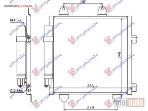 NOVI: delovi  HLADNJAK KLIME 1.0 BENZIN - 1.4 DIZEL HDi (350x330x16) Citroen c1 06-12 -dostupno