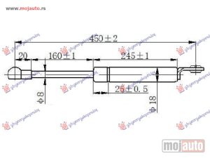 NOVI: delovi  AMORTIZER GEPEK VRATA (450L-140N) Suzuki jimny 98-18 -dostupno