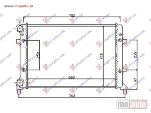 NOVI: delovi  HLADNJAK MOTORA 1.4/1.6/2.0FSI-SDI (MAN/AUTO) (+AC) (65x41.5) Vw golf v 04-08 -dostupno