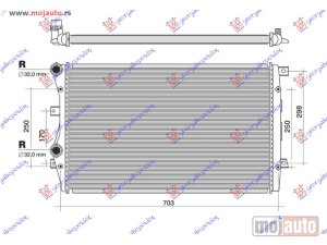 NOVI: delovi  HLADNJAK MOTORA 1.8/2.0 TFSi BENZIN (650x450x34) (MEHANICKI SPOJ) Vw golf plus 04-09 -dostupno