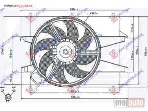 NOVI: delovi  VENTILATOR KOMPLET (BENZIN/DIZEL) (-AC) (OKRUGLI KONEKTOR) Ford fiesta 02-08 -dostupno