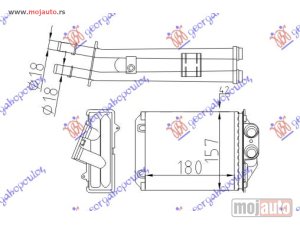 Glavna slika -  GREJAC KABINE (M) (+/-AC) (180x157) (KOMPLET SA CEVIMA) Fiat panda 03-14 -dostupno - MojAuto