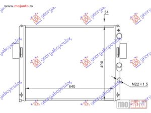 Glavna slika -  HLADNJAK MOTORA 2.5D 2.8TDi (+AC) (64.2x48.8x34) (VALEO TIP) Iveco daily 90-00 -dostupno - MojAuto