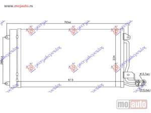 NOVI: delovi  HLADNJAK KLIME BENZIN/DIZEL (580x350x16) Vw polo 09-14 -dostupno