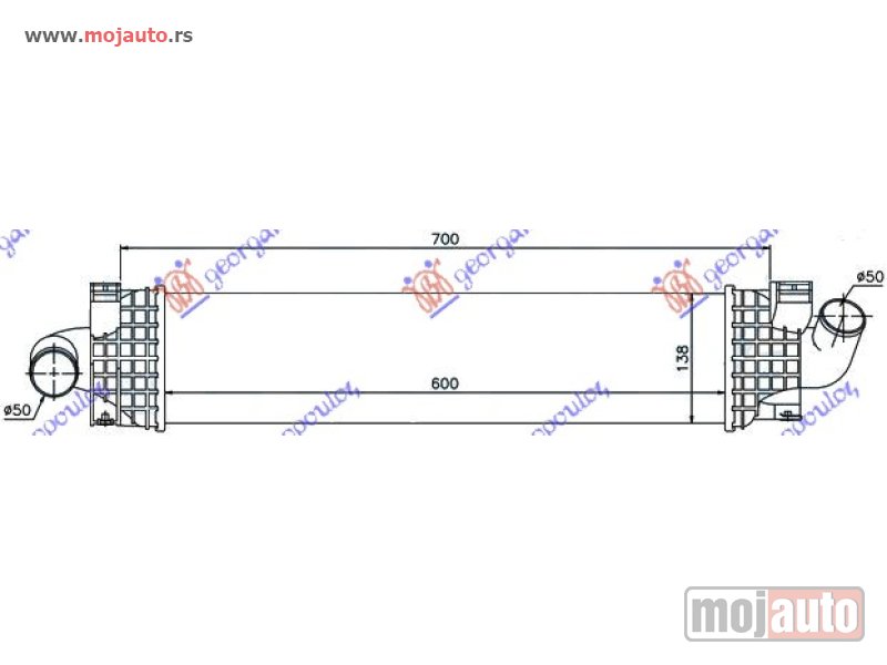 Glavna slika -  HLADNJAK INTERKULERA 1.6/1.8/2.0 TDCi - 2.5 BENZIN(60x128x50) Ford focus 08-11 -dostupno - MojAuto