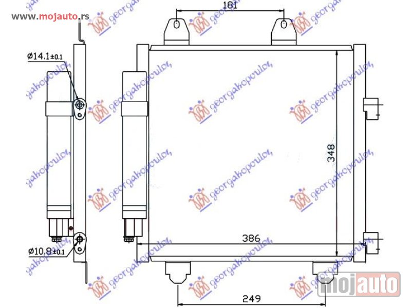 Glavna slika -  HLADNJAK KLIME 1.0 BENZIN - 1.4 DIZEL HDi (350x330x16) Citroen c1 06-12 -dostupno - MojAuto