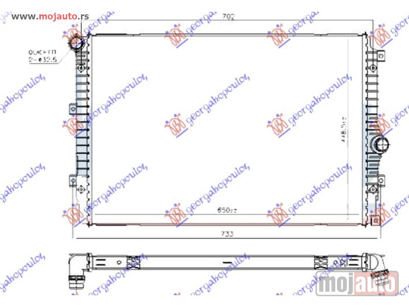 Glavna slika -  HLADNJAK MOTORA 1.4 TSi BENZIN - 2.0 TDi DIZEL (650x450x32) Vw tiguan 07-11 -dostupno - MojAuto