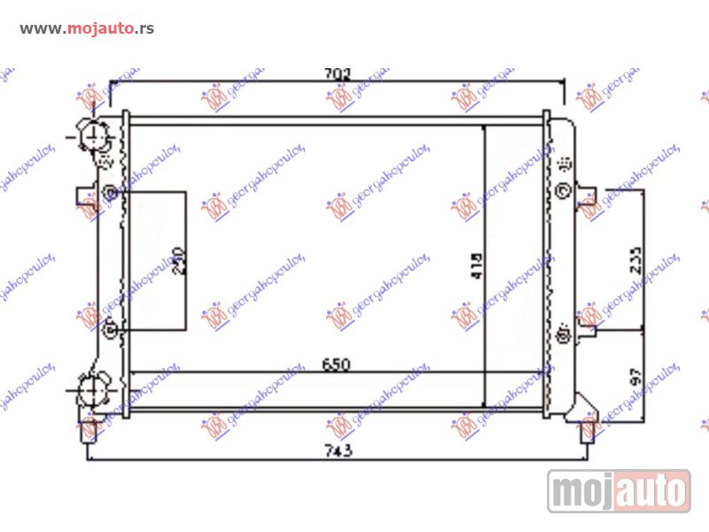 Glavna slika -  HLADNJAK MOTORA 1.4/1.6/2.0FSI-SDI (MAN/AUTO) (+AC) (65x41.5) Vw golf v 04-08 -dostupno - MojAuto