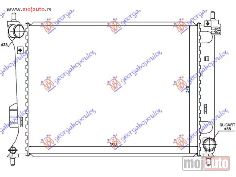 Glavna slika -  HLADNJAK MOTORA 1.2/1.4/1.6i BENZIN (MAN) (500x380) Hyundai i20 08-12 -dostupno - MojAuto