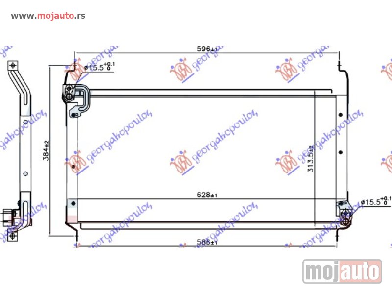 Glavna slika -  HLADNJAK KLIME 1.4/1.8/2.0cc (58x31) 96-98 Fiat bravo 95-02 -nedostupno - MojAuto