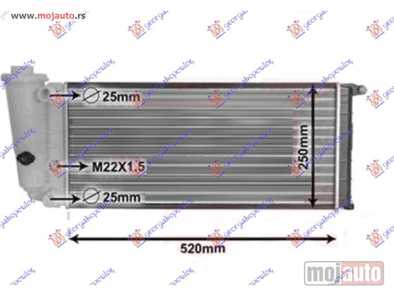 Glavna slika -  HLADNJAK MOTORA 750-900 1.0/1.1 (MAN/AUTO) (52x25) Fiat panda 86-03 -dostupno - MojAuto