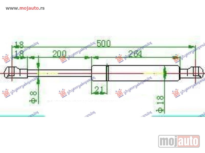 Glavna slika -  AMORTIZER GEPEK VRATA KARAVAN (500L-420N) Seat cordoba 93-95 -dostupno - MojAuto