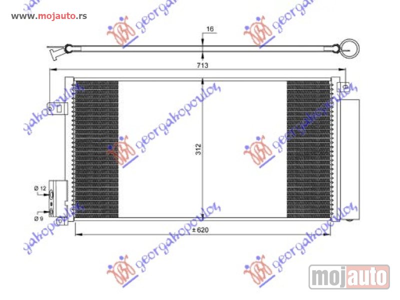 Glavna slika -  HLADNJAK KLIME BENZIN/DIZEL (62.7x29.5) Lancia delta 08-14 -dostupno - MojAuto