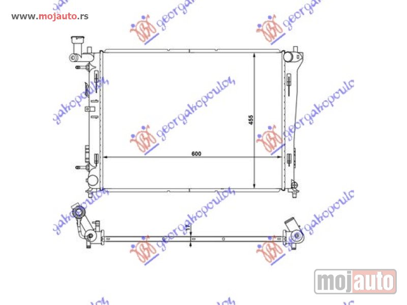 Glavna slika -  HLADNJAK MOTORA 1.4/1.6/2.0 BENZIN (AUTO) (600x440x16) Kia ceed 3d 07-10 -dostupno - MojAuto