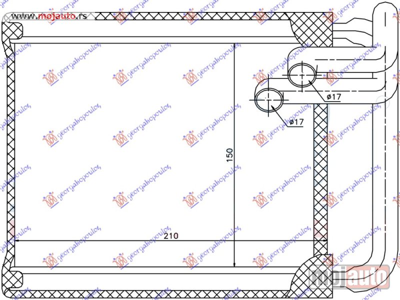 Glavna slika -  GREJAC KABINE (150x210x27) Kia ceed 3d 07-10 -dostupno - MojAuto