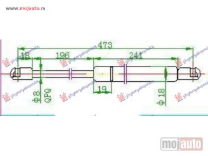 NOVI: delovi  AMORTIZER GEPEK VRATA KARAVAN (474L-570N) Opel astra h 04-10 -dostupno