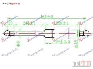 NOVI: delovi  AMORTIZER GEPEK VRATA (585L-500N) Chevrolet captiva 07-12 -dostupno