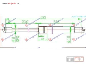 NOVI: delovi  AMORTIZER GEPEK VRATA (582L-460N) Mercedes clc (w203) coupe 08-11 -dostupno