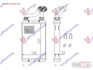 NOVI: delovi  GREJAC KABINE (B) (+AC) (205x145) Bmw series 3 (e36) compact 94-98 -dostupno