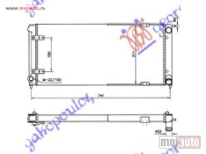 NOVI: delovi  HLADNJAK MOTORA BENZIN/DIZEL (+AC) (67.5x32x3.4) Vw jetta 84-91 -dostupno