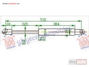 NOVI: delovi  AMORTIZER HAUBE (715L-290N) Audi a3 03-08 -dostupno