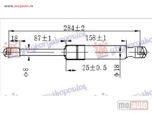 NOVI: delovi  AMORTIZER HAUBE (285L-400N) Volvo xc60 08-13 -dostupno