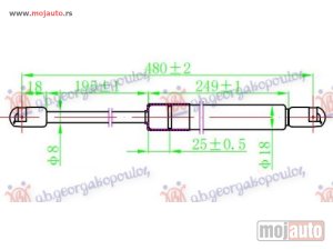 NOVI: delovi  AMORTIZER GEPEK VRATA (480L-335N) Kia picanto 04-08 -dostupno