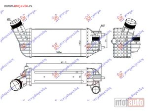 Glavna slika -  HLADNJAK INTERKULERA 2.0 HDI DIZEL (300x147x76) 60/40 Peugeot 308 08-13 -dostupno - MojAuto