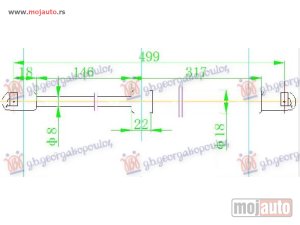 NOVI: delovi  AMORTIZER GEPEK VRATA 5 VRATA (500L-660N) Opel insignia 08-13 -dostupno