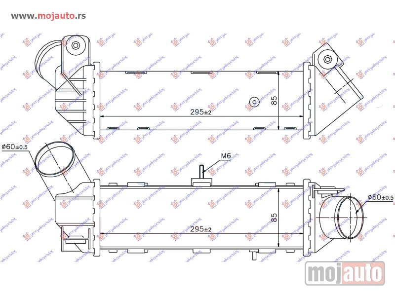 Glavna slika -  HLADNJAK INTERKULERA 1.8T BENZIN - 1.9TDI DIZEL (295x85x85) Vw caddy van 96-04 -dostupno - MojAuto