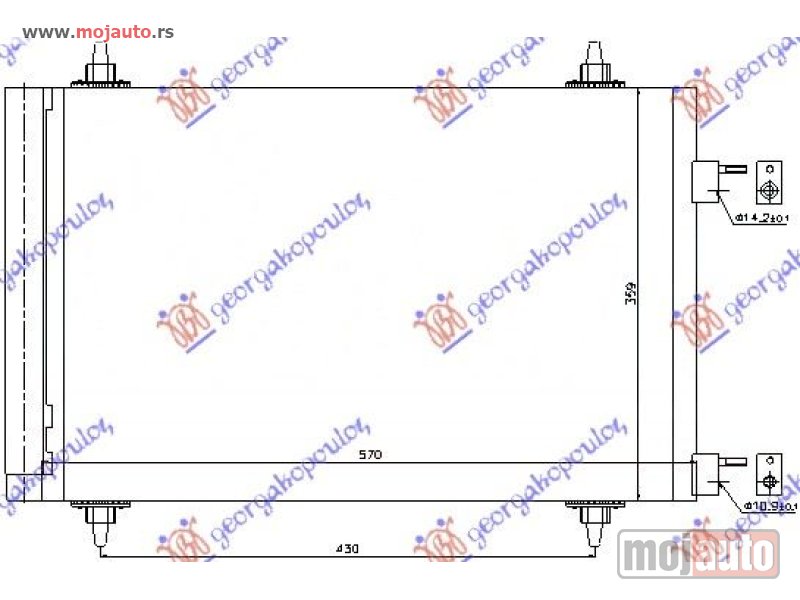 Glavna slika -  HLADNJAK KLIME BENZIN/DIZEL (570x359x16) Peugeot 308 08-13 -dostupno - MojAuto